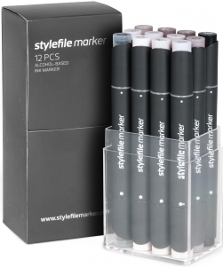 Stylefile 12er marker Warm Grey Set